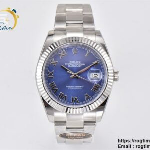 DateJust 41 126334 Clean 1:1 Best Edition 904L Steel Blue Roman Dial on Oyster Bracelet VR3235