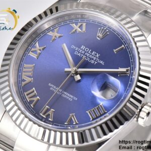 DateJust 41 126334 Clean 1:1 Best Edition 904L Steel Blue Roman Dial on Oyster Bracelet VR3235