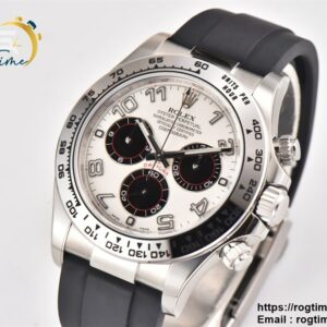 Daytona 116509 Clean 1:1 Best Edition 904L SS Case White Dial on Rubber Strap SA4130 V2