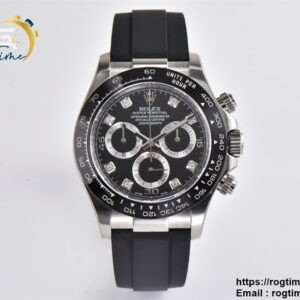 Daytona 116519 Clean Factory 1:1 Best Edition Black Diamonds Dial on Oysterflex Rubber Strap SA4130