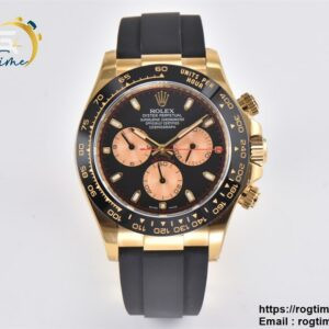 Daytona 116518 Clean Factory YG 1:1 Best Edition Black/YG Dial on Oysterflex Rubber Strap SA4130