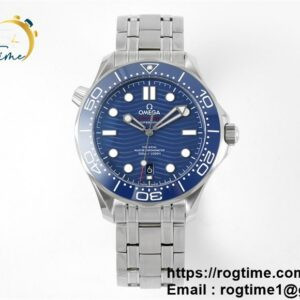 Seamaster Diver 300M ZF 1:1 Best Edition Blue Ceramic Blue Dial on SS Bracelet A8800