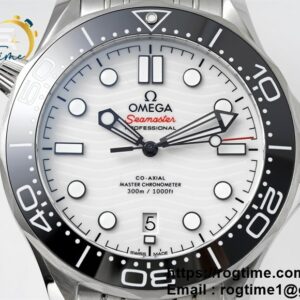 Seamaster Diver 300M ZF 1:1 Best Edition Black Ceramic White Dial on SS Bracelet A8800 ( Extra Rubber Strap)