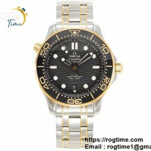 Seamaster Diver 300M SS/YG VSF 1:1 Best Edition YG Bezel Black Dial on SS/YG Bracelet A8800 ( Extra Rubber Strap)