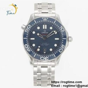 Seamaster Diver 300M VSF 1:1 Best Edition Blue Ceramic Blue Dial on SS Bracelet A8800 V2 ( Extra Rubber Strap)