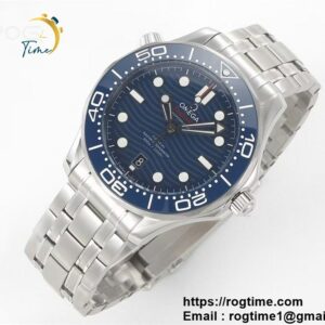 Seamaster Diver 300M VSF 1:1 Best Edition Blue Ceramic Blue Dial on SS Bracelet A8800 V2 ( Extra Rubber Strap)