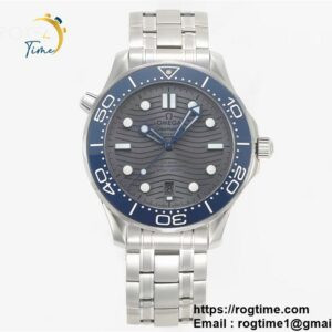 Seamaster Diver 2018 300M VSF Best Edition Blue Ceramic Gray Dial on SS Bracelet A8800 ( Extra Rubber Strap)