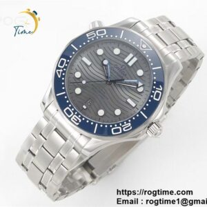 Seamaster Diver 2018 300M VSF Best Edition Blue Ceramic Gray Dial on SS Bracelet A8800 ( Extra Rubber Strap)