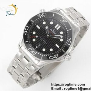 Seamaster Diver 300M VSF 1:1 Best Edition Black Ceramic Black Dial on SS Bracelet A8800 V2 ( Extra Rubber Strap)