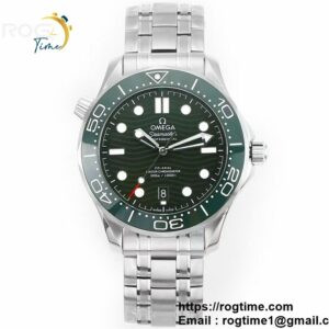 Seamaster Diver 300M SS VSF 1:1 Best Edition Green Bezel Green Dial on SS Bracelet A8800 ( Extra Rubber Strap)