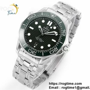 Seamaster Diver 300M SS VSF 1:1 Best Edition Green Bezel Green Dial on SS Bracelet A8800 ( Extra Rubber Strap)