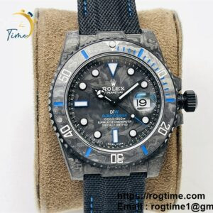 Submariner 40mm DIW VSF 1:1 Best Edition Forged Carbon Blue Element on Nylon Strap VS3135