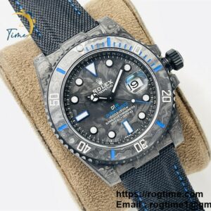 Submariner 40mm DIW VSF 1:1 Best Edition Forged Carbon Blue Element on Nylon Strap VS3135