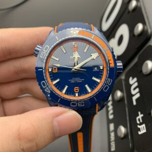 Planet Ocean 45.5mm Big Blue Real Ceramic VSF 1:1 Best Edition on Blue Rubber Strap A8906