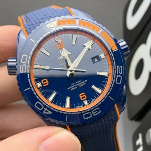 Planet Ocean 45.5mm Big Blue Real Ceramic VSF 1:1 Best Edition on Blue Rubber Strap A8906