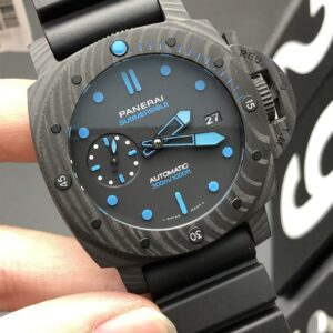 PAM960 Carbotech 42mm VSF Best Edition Black Dial Blue Markers on Rubber Strap P.9010