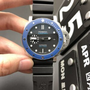 PAM1209 Luminor Submersible 42mm Blue Ceramic Bezel VSF on Black Rubber Strap