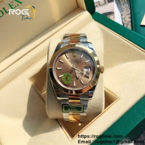 DateJust 41 YG Polished Bezel KING 1:1 Best Edition 904L Steel YG Stick Dial on SS/YG Oyster Bracelet VR3235