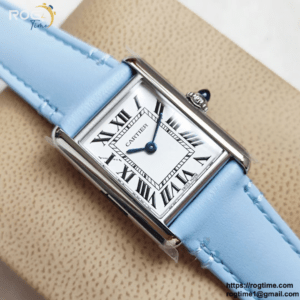 Cartier Tank Must Small K11F 1:1 Best Edition White Dial on Blue Leather Strap Ronda Quartz V3