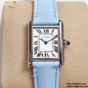 Cartier Tank Must Small K11F 1:1 Best Edition White Dial on Blue Leather Strap Ronda Quartz V3