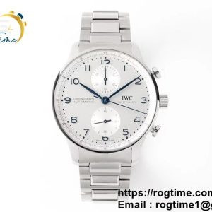 Portuguese Chrono IW3716 ZF 1:1 Best Edition White Dial Blue Markers on SS Bracelet A7750