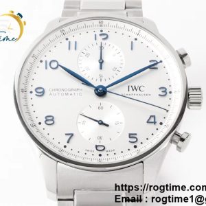 Portuguese Chrono IW3716 ZF 1:1 Best Edition White Dial Blue Markers on SS Bracelet A7750