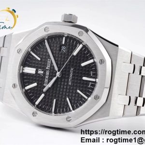 Royal Oak 41mm 15400 SS ZF 1:1 Best Edition Black Textured Dial on SS Bracelet SA3120 Super Clone