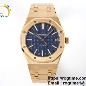 Royal Oak 41mm 15400 RG ZF 1:1 Best Edition Blue Textured Dial on RG Bracelet SA3120 Super Clone