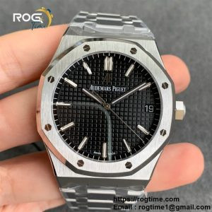 Royal Oak 41mm 15500 SS ZF 1:1 Best Edition Black Textured Dial on SS Bracelet A4302 Super Clone