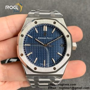 Royal Oak 41mm 15500 SS ZF 1:1 Best Edition Blue Textured Dial on SS Bracelet A4302 Super Clone