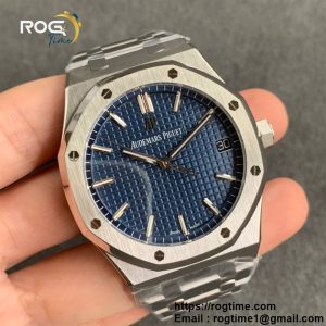 Royal Oak 41mm 15500 SS ZF 1:1 Best Edition Blue Textured Dial on SS Bracelet A4302 Super Clone