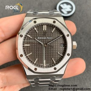 Royal Oak 41mm 15500 SS ZF 1:1 Best Edition Gray Textured Dial on SS Bracelet A4302 Super Clone