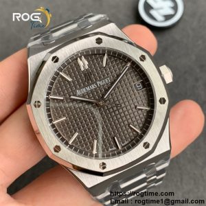 Royal Oak 41mm 15500 SS ZF 1:1 Best Edition Gray Textured Dial on SS Bracelet A4302 Super Clone