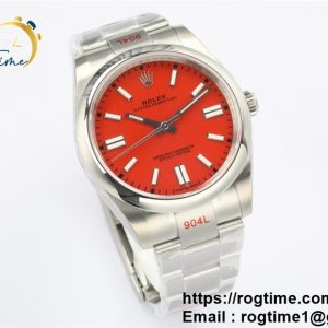 Oyster Perpetual 41mm 124300 EWF V2 Best Edition Red Dial on 904L SS Bracelet A3230