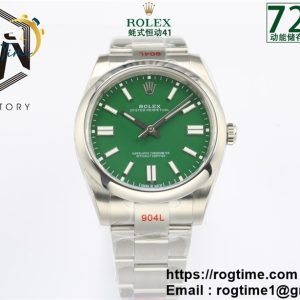 Oyster Perpetual 41mm 124300 EWF V2 Best Edition Green Dial on 904L SS Bracelet A3230