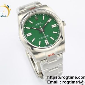 Oyster Perpetual 41mm 124300 EWF V2 Best Edition Green Dial on 904L SS Bracelet A3230