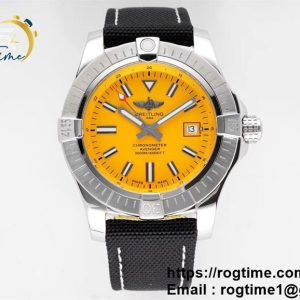 Avenger Automatic 43mm SS BLS 1:1 Best Edition Yellow Dial on Black Nylon Strap A2824