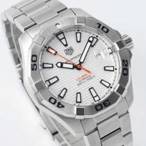 Aquaracer Calibre 5 44mm TARF 1:1 Best Edition White Dial SS Bezel on SS Bracelet SW200