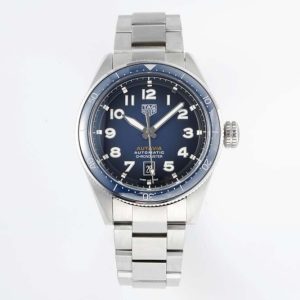 Autavia SS 42mm TARF 1:1 Best Edition Blue Dial Blue Ceramic Bezel on SS Bracelet SW200