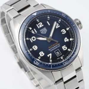 Autavia SS 42mm TARF 1:1 Best Edition Blue Dial Blue Ceramic Bezel on SS Bracelet SW200