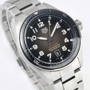 Autavia SS 42mm TARF 1:1 Best Edition Gray Dial Black Ceramic Bezel on SS Bracelet SW200