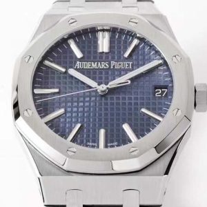 Royal Oak 41mm 15510 SS ZF 1:1 Best Edition Blue Textured Dial on SS Bracelet A4302