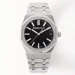 Royal Oak 41mm 15510 SS ZF 1:1 Best Edition Black Textured Dial on SS Bracelet A4302