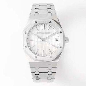 Royal Oak 41mm 15510 SS ZF 1:1 Best Edition White Textured Dial on SS Bracelet A4302