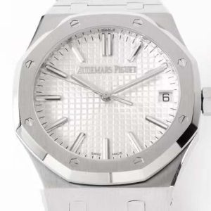 Royal Oak 41mm 15510 SS ZF 1:1 Best Edition White Textured Dial on SS Bracelet A4302