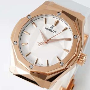 Classic Fusion Orlinski RG APSF 1:1 Best Edtion White Faceted Dial on White Rubber Strap A2892