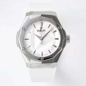 Classic Fusion Orlinski SS APSF 1:1 Best Edtion White Faceted Dial on White Rubber Strap A2892