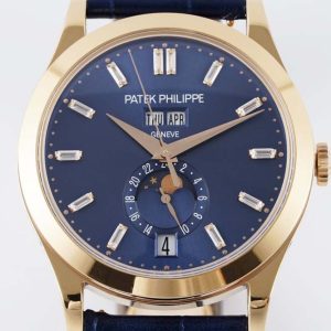 Annual Calendar Moonphase 5396 RG ZF 1:1 Best Edition Blue Crystal Dial on Blue Leather Strap A324