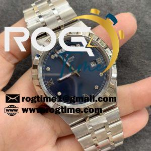 Tudor Royal SS Bezel V7F 1:1 Best Edition Blue Dial With Diamonds on SS Bracelet A2834