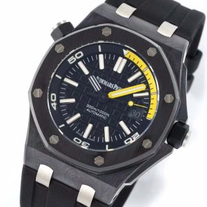 Royal Oak Offshore Diver Forged Carbon IPF Best Edition on Rubber Strap MIYOTA9019